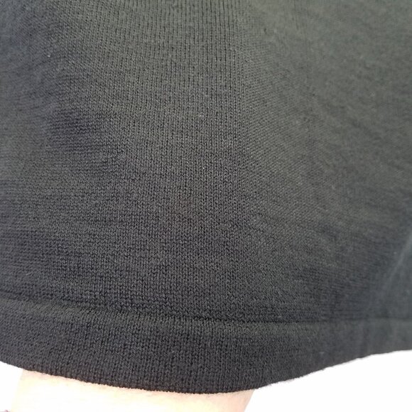 Le Troupe Tricot Maglia Top Womens Small Merino Wool Black Gold Italian Knitwear - Picture 8 of 13